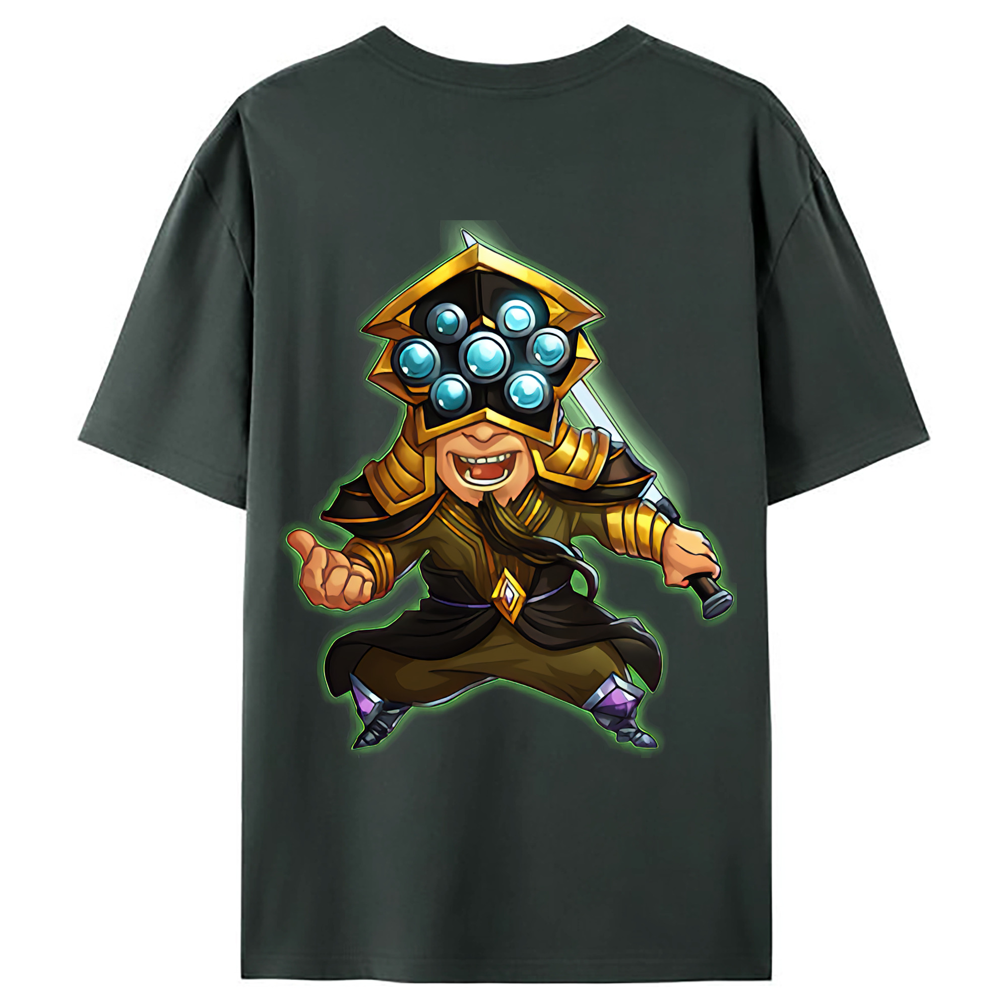 （画像用） リーグ・オブ・レジェンド League of Legends LOL 綿100％ メンズ半袖Tシャツ（バックプリント） 通気性